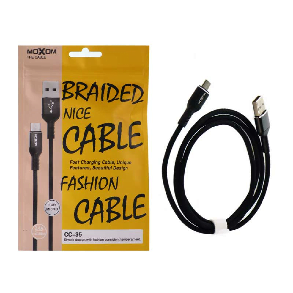 DATA CABLE CC-35 BRAIDE NICE , FASHION - Image 1