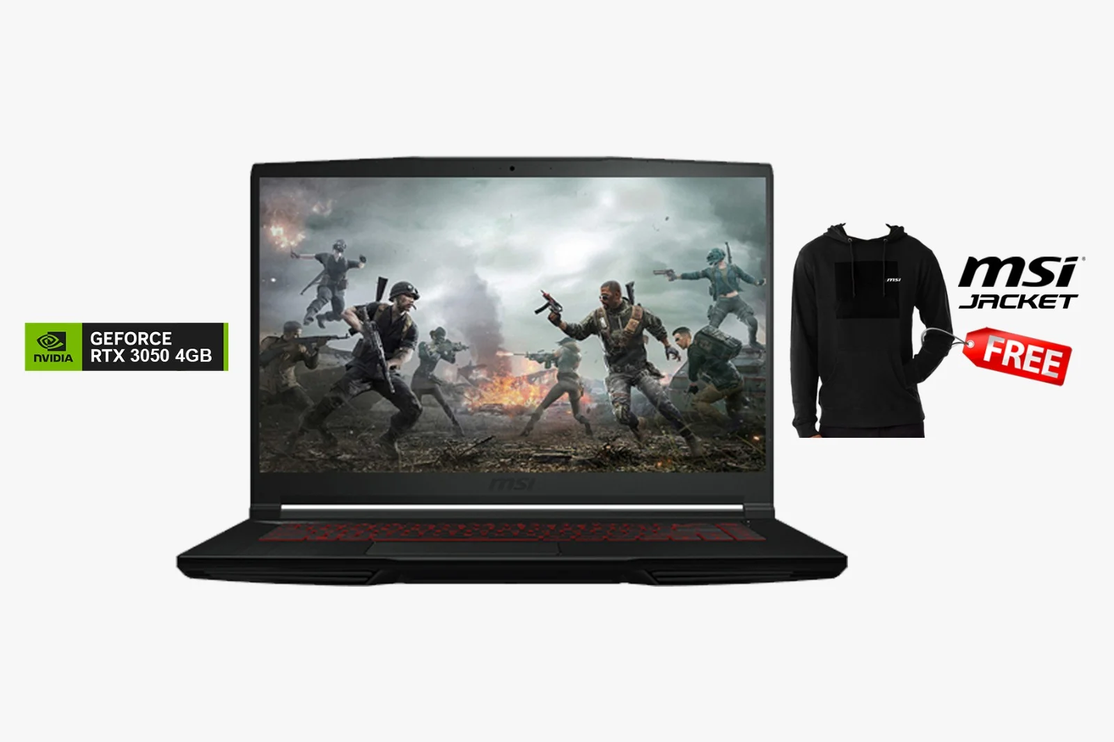 MSI GF63 THINUC COREI5-11400H,8GB,512GB,RTX3050M 15.6, DOS - Image 1