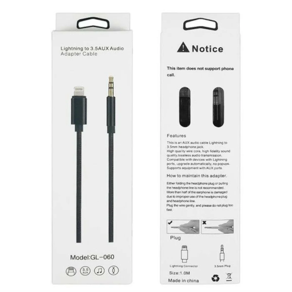 GL-060 LIGHTNING TO 3.5 AUX CABLE - Image 1