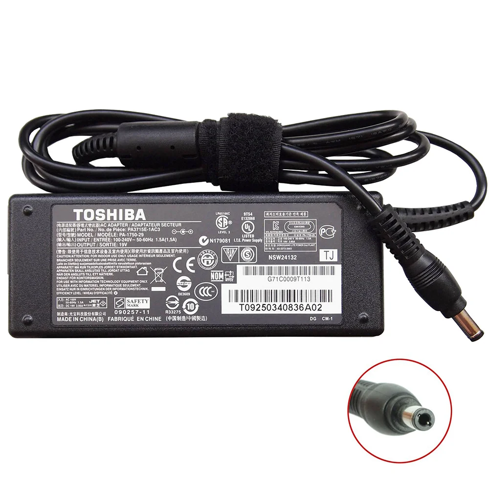 LAPTOP POWER ADAPTER TOSHIBA 19V 3.42A 2.5MM - Image 1