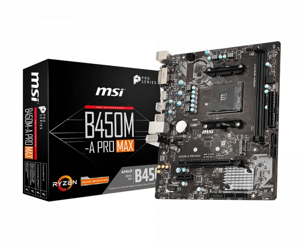 MSI B450M A PRO MAX MOTHERBOARD - Image 1