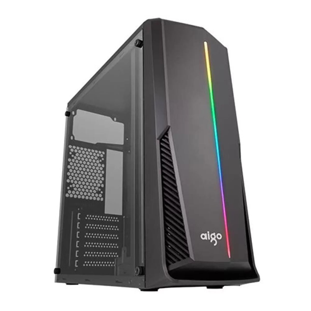 Aigo Rainbow 6 ATX Chassis Acrylic Side Panel RGB Gaming Computer Case - Image 1