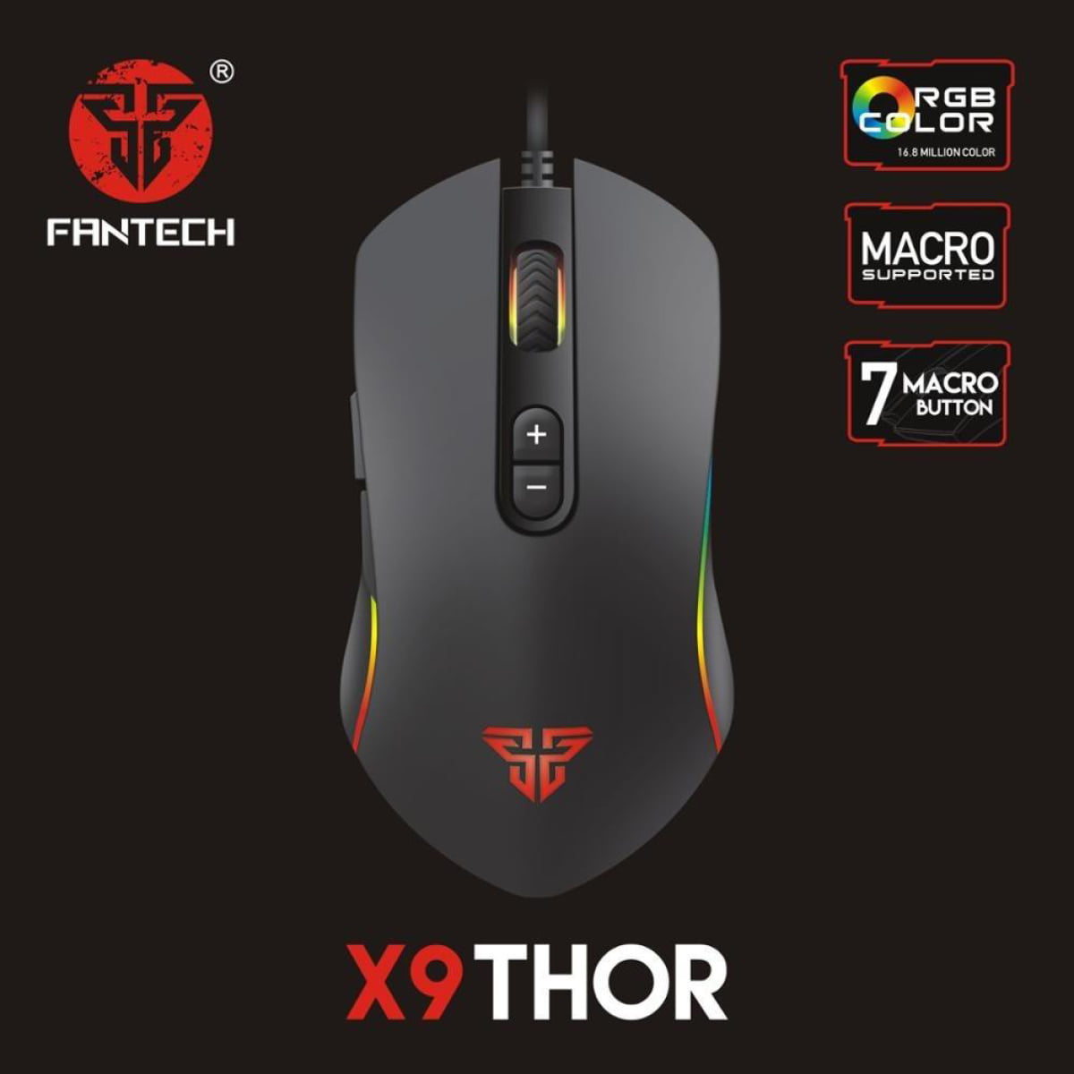 FANTECH X9 Thor Macro RGB Gaming Mouse - Image 1