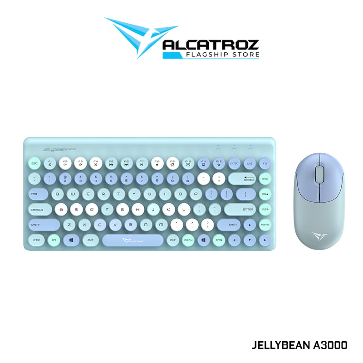 ALCATROZ A3000 JELLYBEAN BLUETOOTH KEYBOARD COMBO AQUA - Image 1