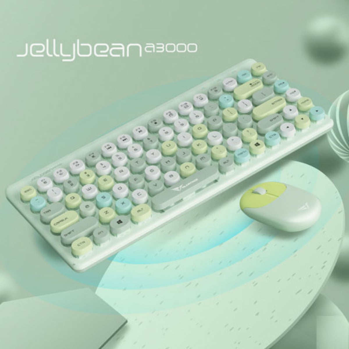 ALCATROZ A3000 JELLYBEAN BLUETOOTH KEYBOARD COMBO GREEN - Image 1