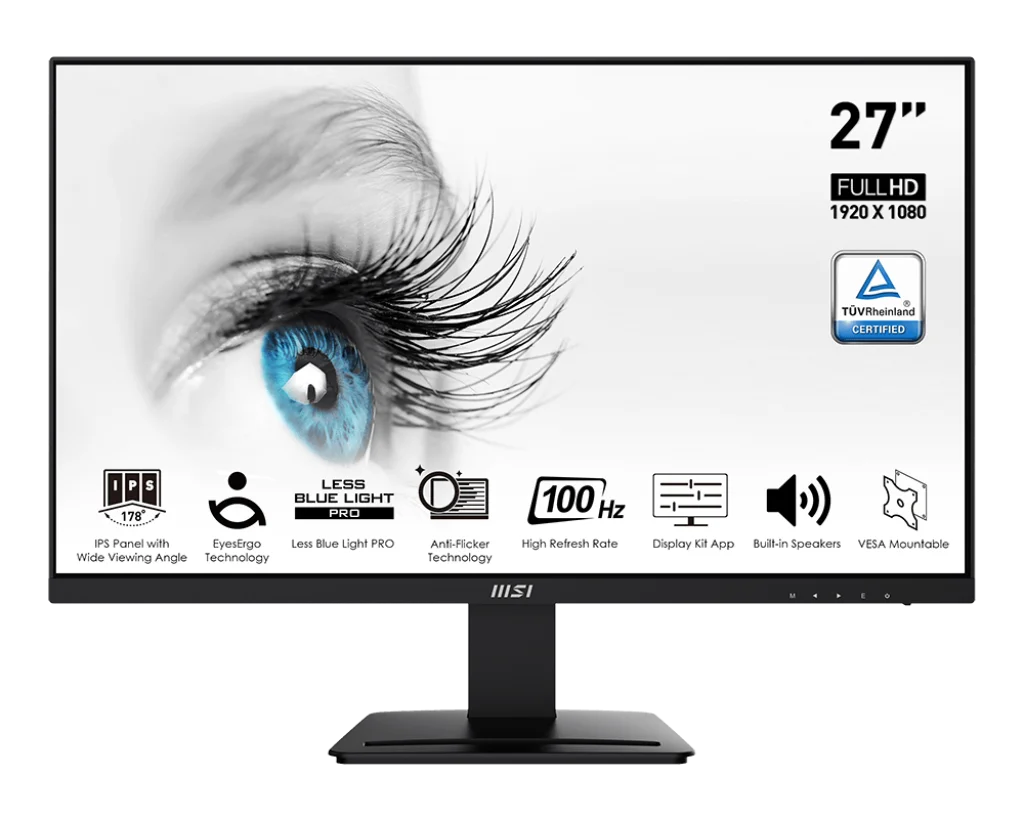 MSI PRO MP273A 27"100HZ FHD IPS MONITOR - Image 1
