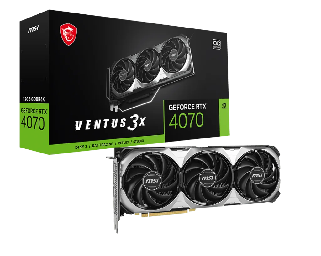 MSI RTX 4070 VENTUS 3X E 12G OC GRAPHICS CARD - Image 1