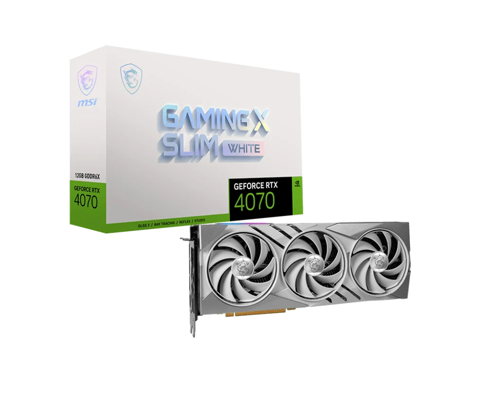 MSI RTX 4070 GAMING X SLIM WHITE 12G GRAPHIC CARD - Image 1