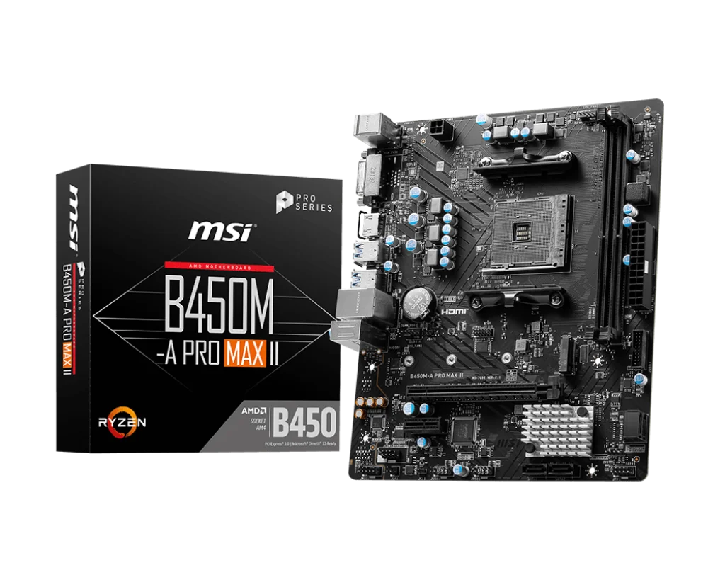 MSI B450M A PRO MAX II MOTHERBOARD - Image 1