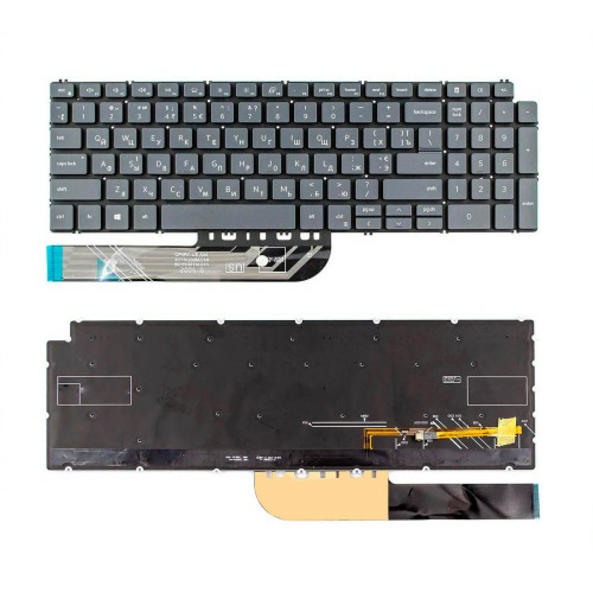 DELL 7590 GRAY LAPTOP KEYBOARD - Image 1