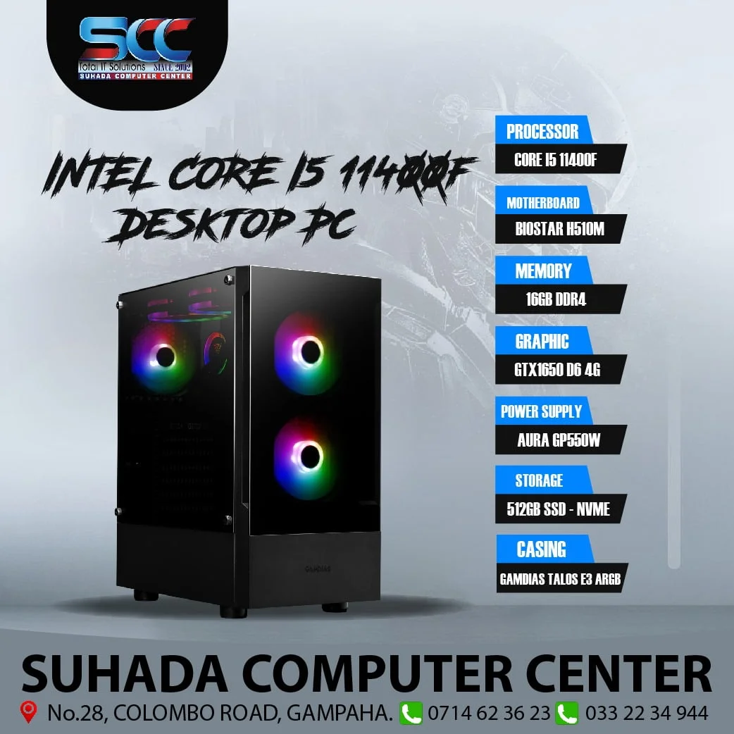 Intel Core i5 11400f DESKTOP COMPUTER DDR4 16GB RAM 512GB SSD Gamdias Talos e3 Argb - Image 4
