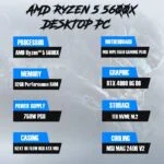 AMD Ryzen™ 5 5600X (RAM) – 32GB SSD – 1TB NVME M.2 NZXT H6 FLOW RGB ATX MID - Image 2