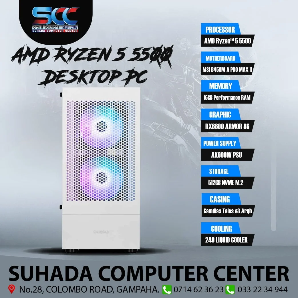 AMD Ryzen™ 5 5500  – 16GB (RAM)– 512GB SSD  NVME M.2 GAMDIAS  TALOS E3 ARBG - Image 3