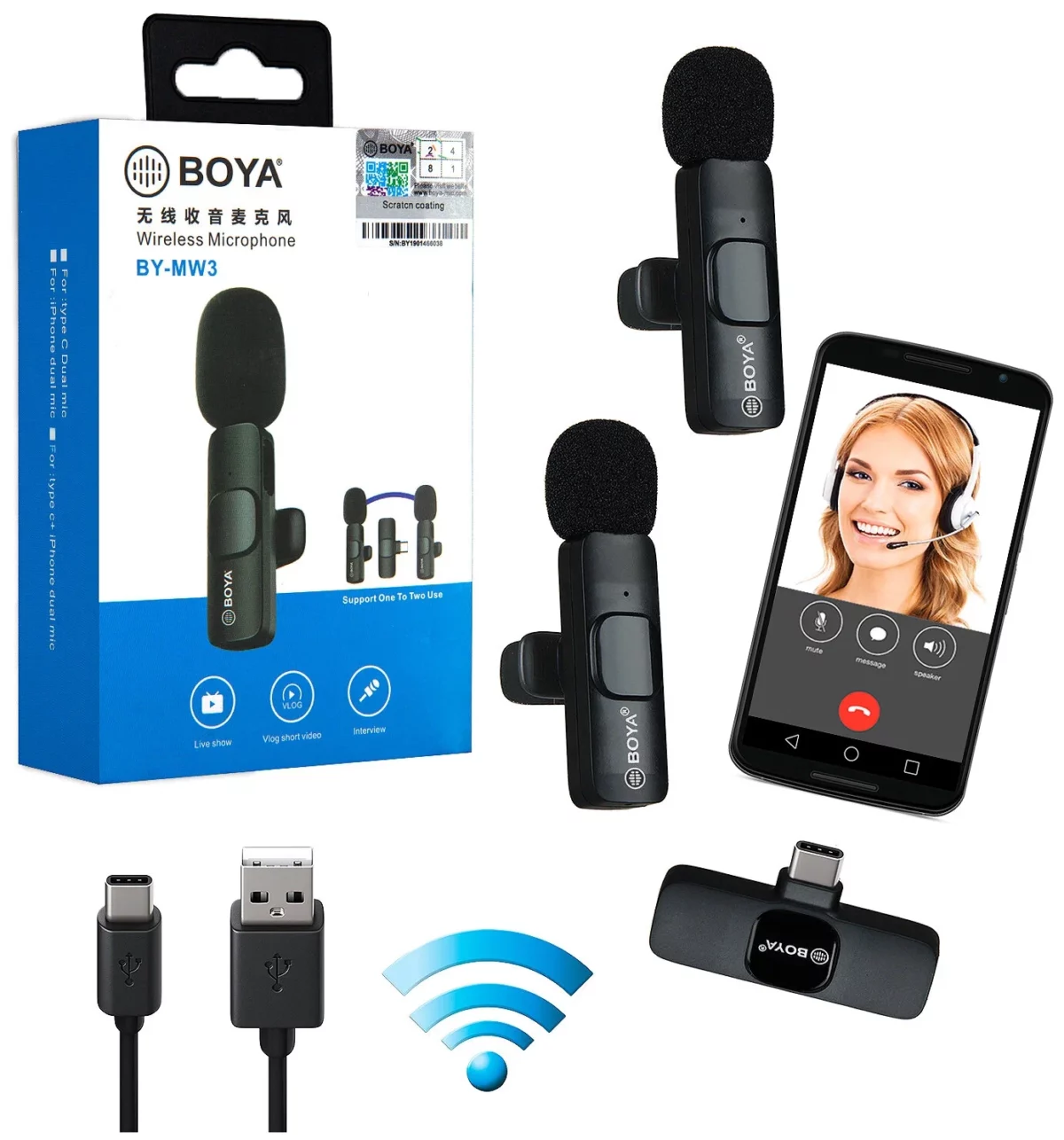 BOYA BY-MW3 MAX MIC 3IN1 WIRELESS MICROPHONE - Image 1