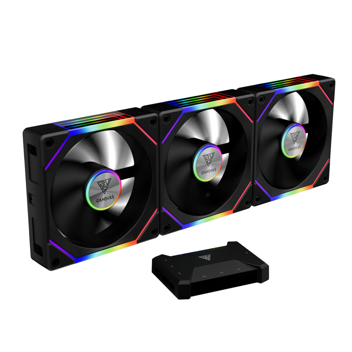 GAMDIAS AEOLUS P2 1203U RGB 120MM (X3) CASE FAN - Image 1