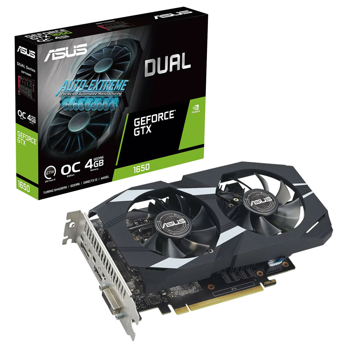 ASUS DUAL GTX 1650 4GB OC D6 P EVO GRAPHIC CARD - Image 1