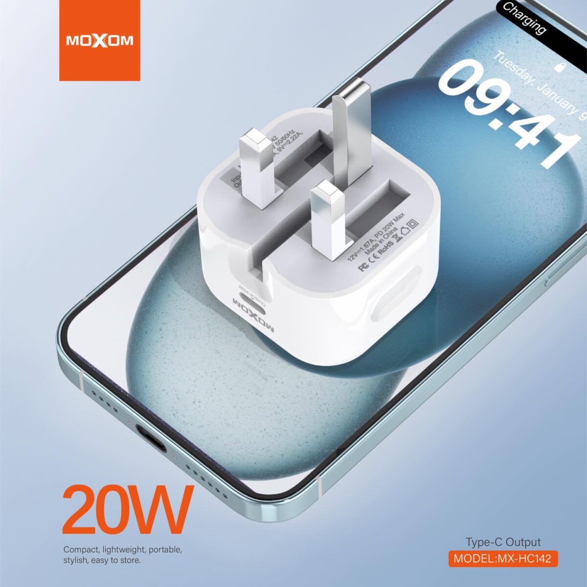 MOXOM MX-HC142 20W USB-C POWER  ADAPTER - Image 2